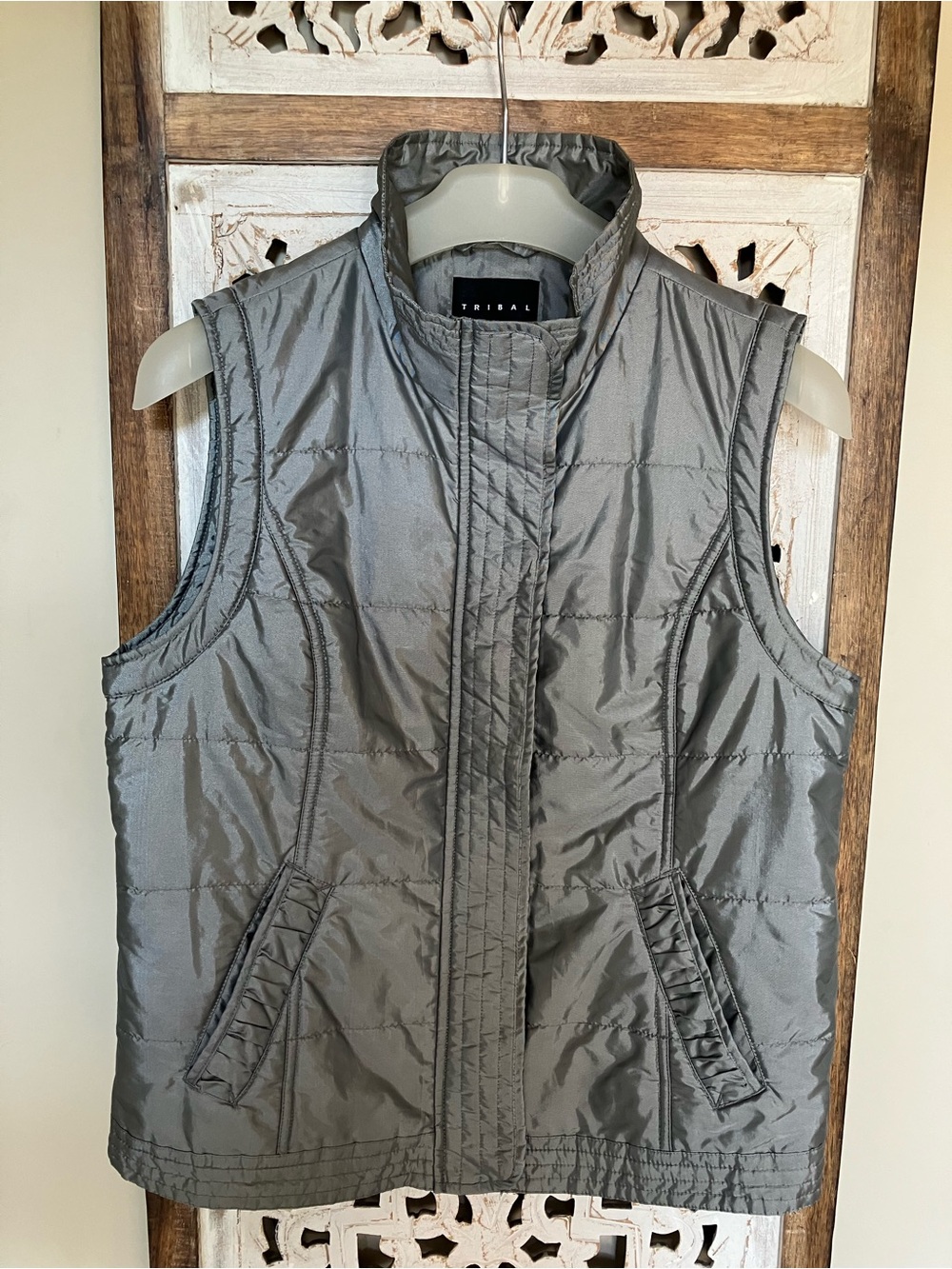 Tribal Silver Quilted Sleeveless Vest